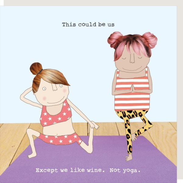 Wine Not Yoga Greeting Card