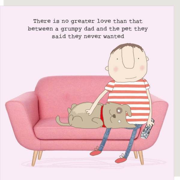 Grumpy Dad and Pet Greeting Card - House of Cards