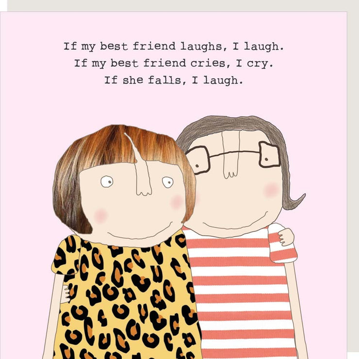 Bestie Falls Birthday Card