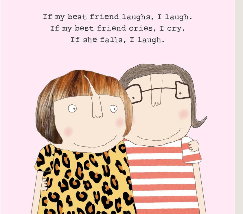 Bestie Falls Birthday Card