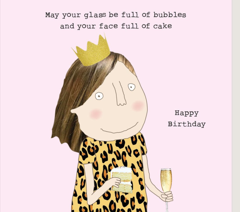 Bubbles and Cake Birthday Card