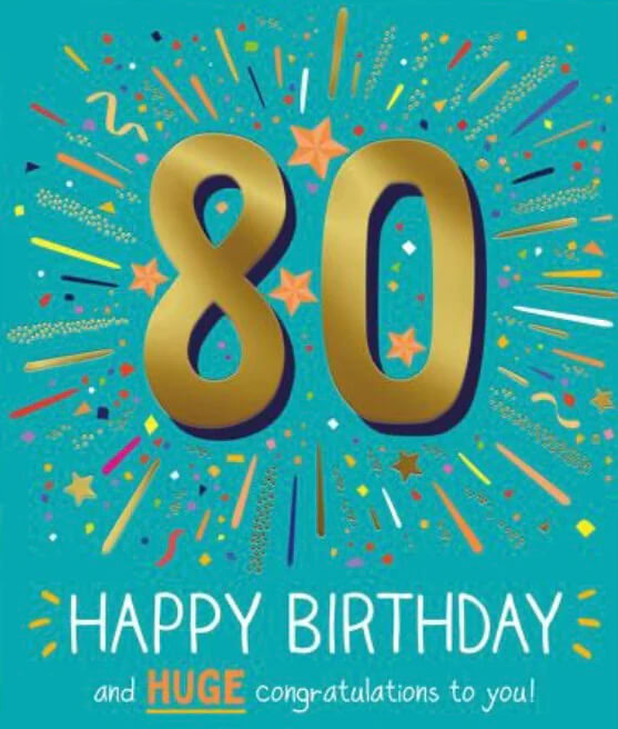 Bold Bright Neon 80th Birthday Card