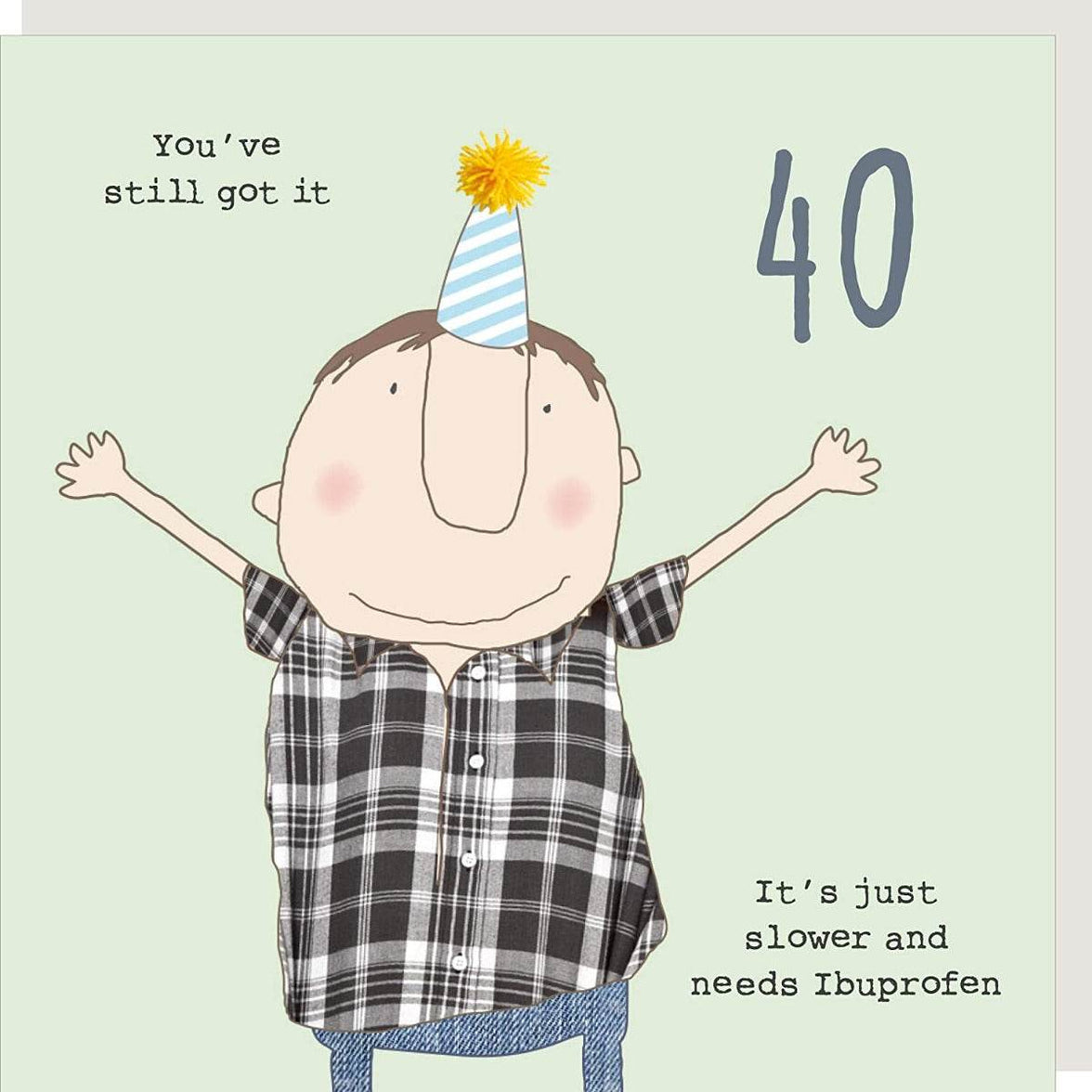 Ibuprofen 40th Birthday Card - House of Cards