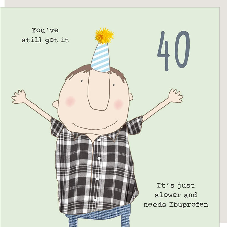 Ibuprofen 40th Birthday Card