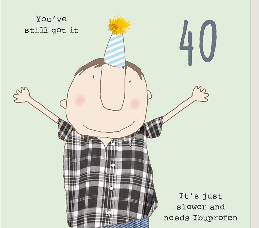 Ibuprofen 40th Birthday Card