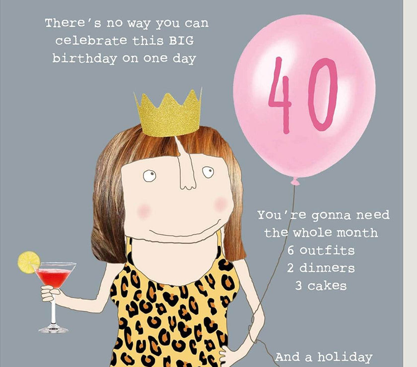 6 Outfits 2 Dinners 3 Cakes 40th Birthday Card - House of Cards