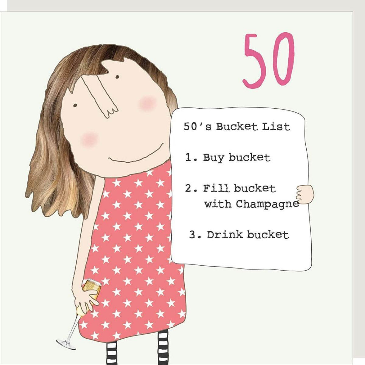 Bucket List 50th Birthday Card - House of Cards