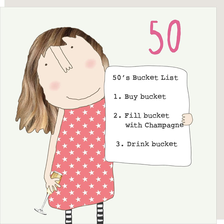 Bucket List 50th Birthday Card