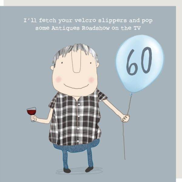 Velcro Slippers 60th Birthday Card - House of Cards