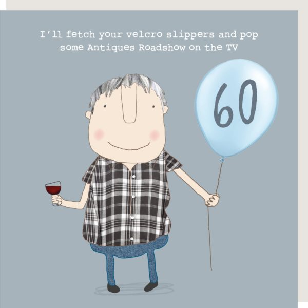 Velcro Slippers 60th Birthday Card
