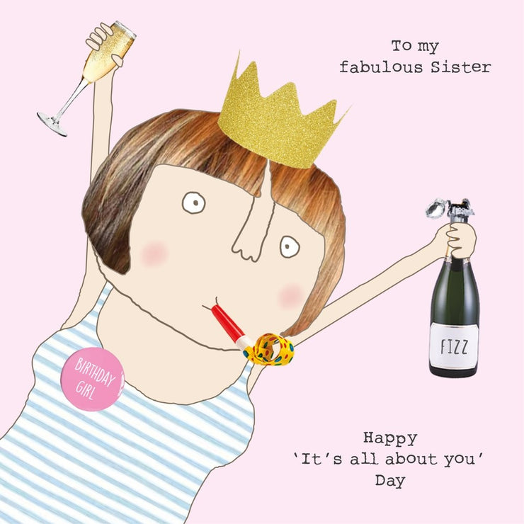 Sister all about you Birthday Card
