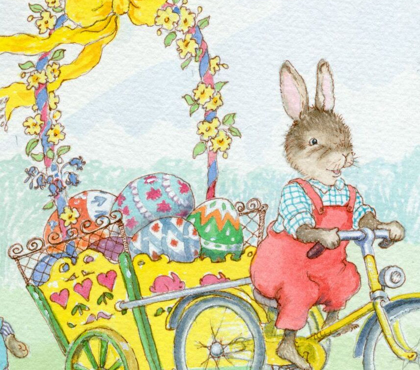 Rabbit Tricycle Easter Card