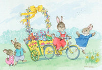 Rabbit Tricycle Easter Card