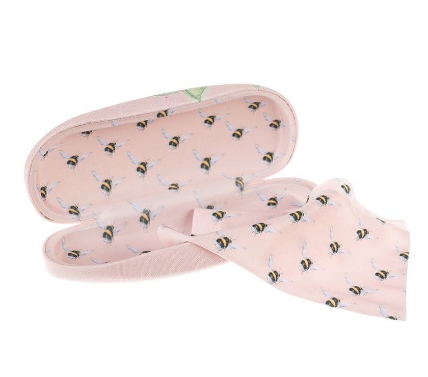 Hydrangea and Bee Glasses Case