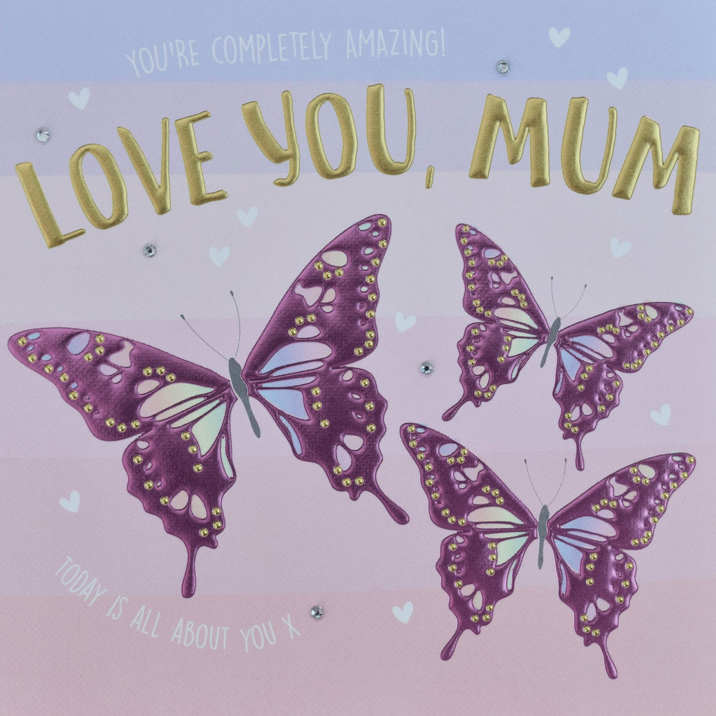 Purple Butterflies Mothers Day Card - House of Cards