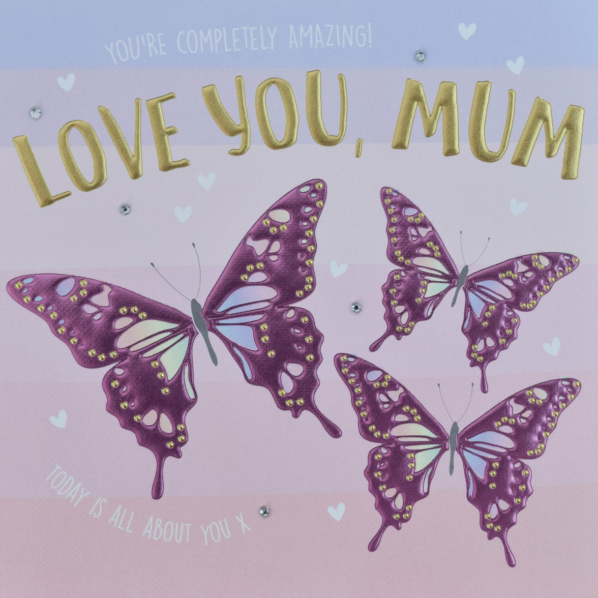 Purple Butterflies Mothers Day Card - House of Cards