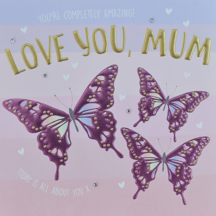 Purple Butterflies Mothers Day Card