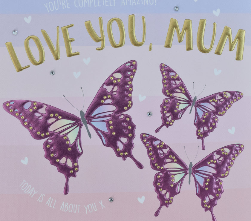 Purple Butterflies Mothers Day Card