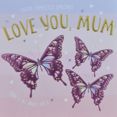 Purple Butterflies Mothers Day Card