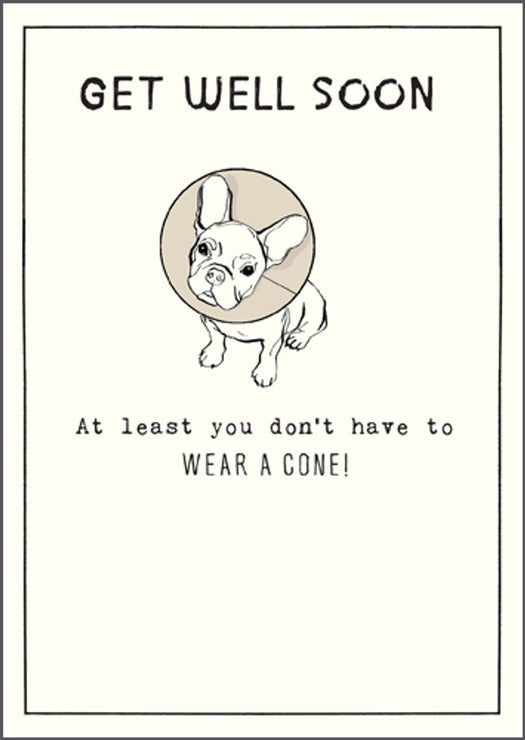Dog Cone Get Well Soon Card