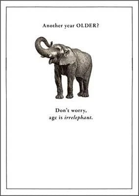 Etched Elephant Birthday Card