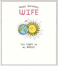 Wife Light Up World Birthday Card