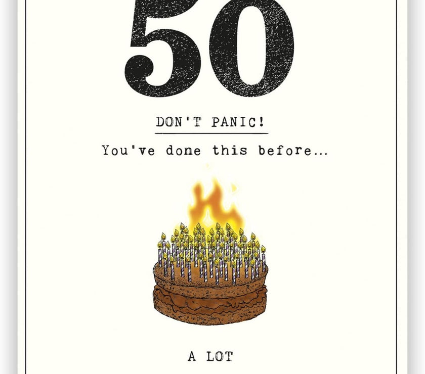 Etched 50th Birthday Card