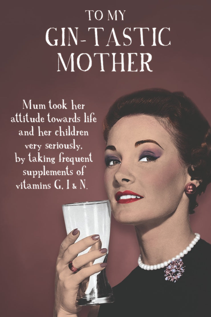Gin Vitamins Mothers Day Card