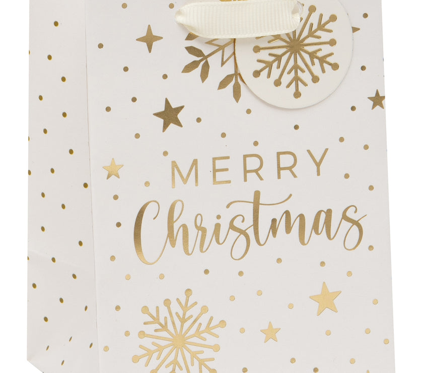 Luxury Golden Snowflakes Mini Gift Bag