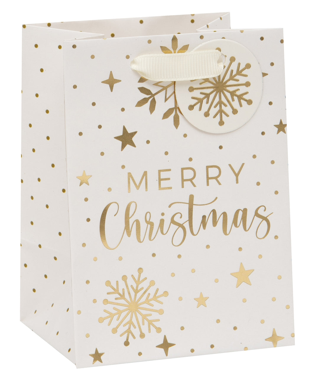 Luxury Golden Snowflakes Mini Gift Bag