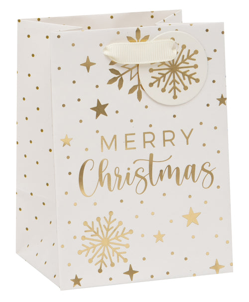 Luxury Golden Snowflakes Mini Gift Bag