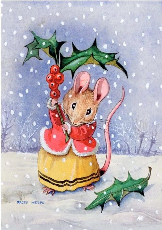 Holly Umbrella Christmas Card