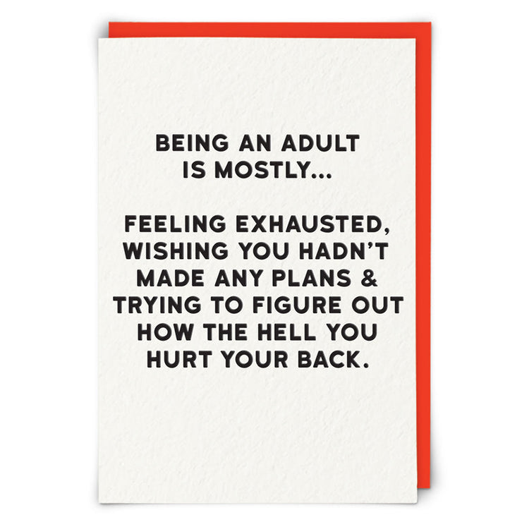 Being An Adult Birthday Card