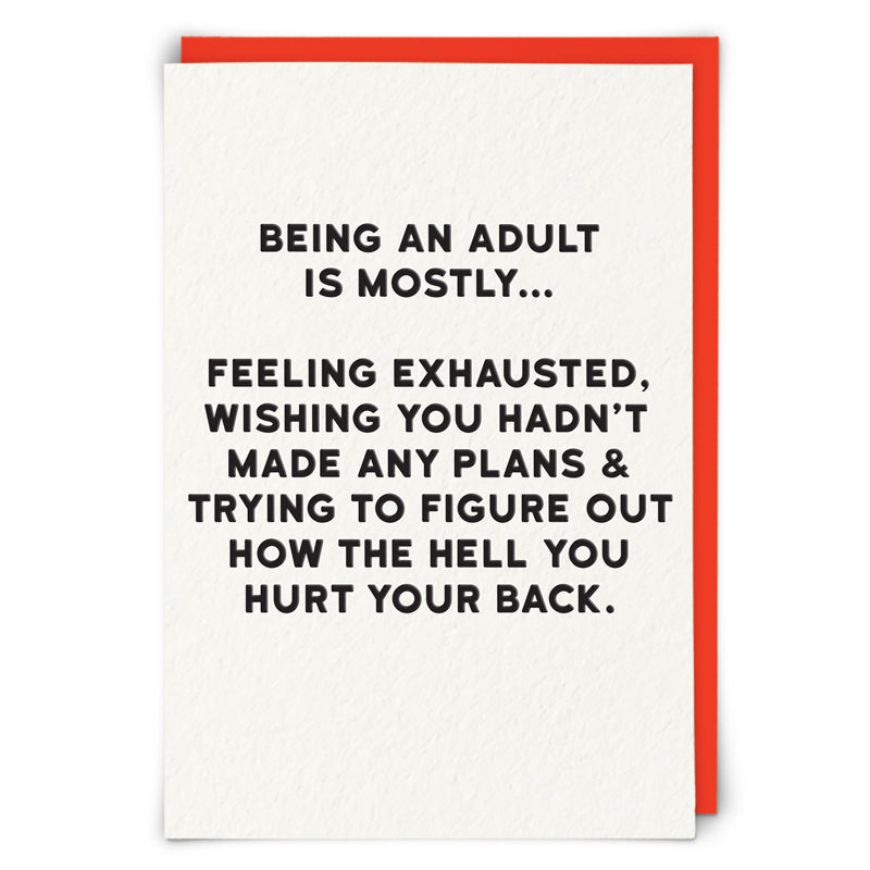 Being An Adult Birthday Card