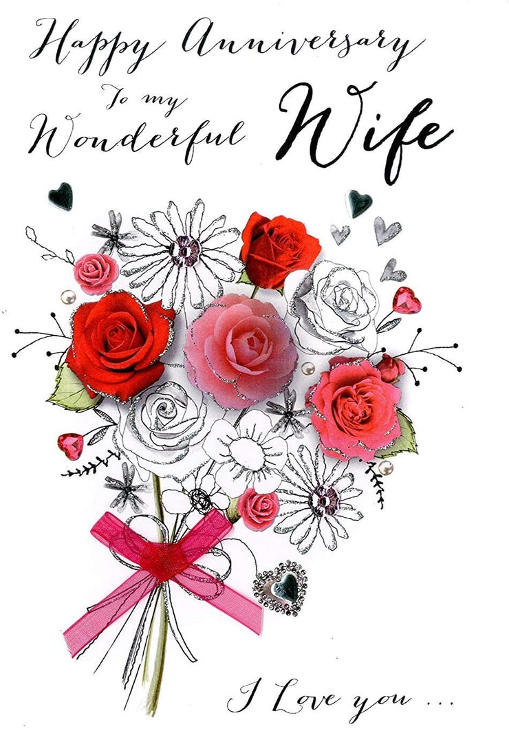 Wonderful Wife Anniversary Card