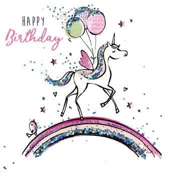 Sparkle Unicorn Happy Birthday Card