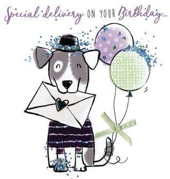 Sparkle Dog Happy Birthday Card - House of Cards