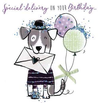 Sparkle Dog Happy Birthday Card