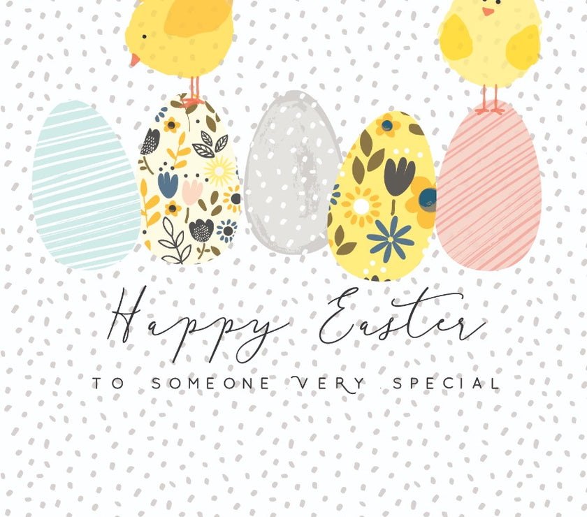 Easter Eggs and Chicks Card