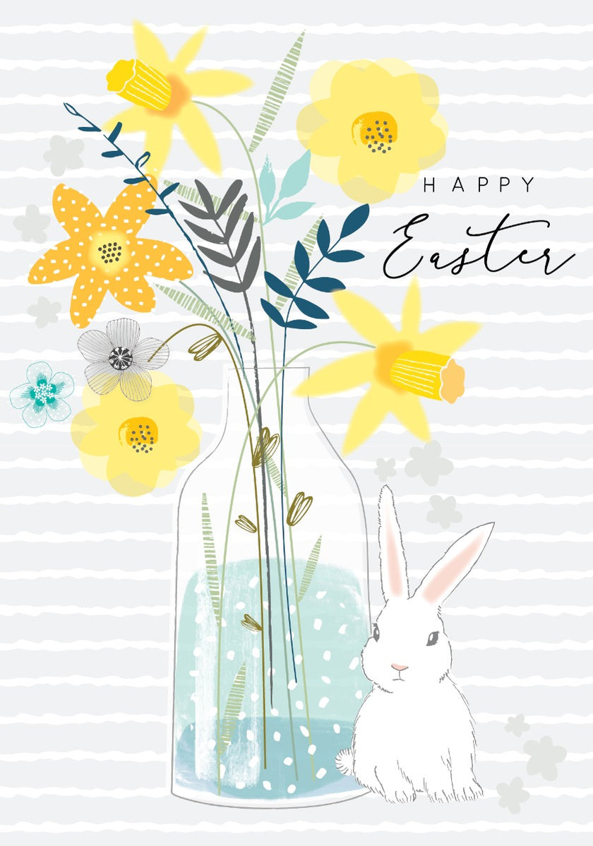 Vase and Bunny Easter Card