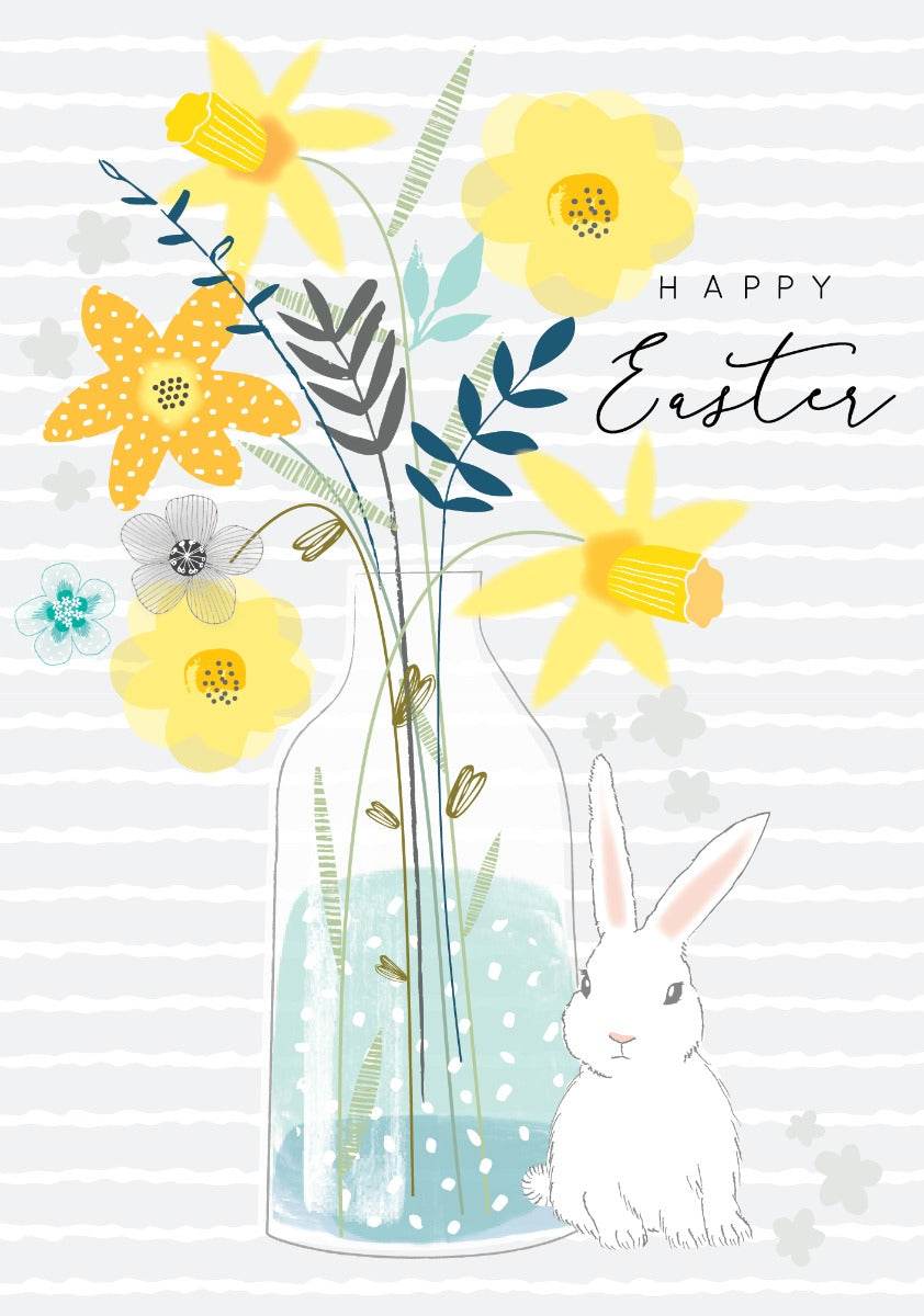 Vase and Bunny Easter Card - House of Cards