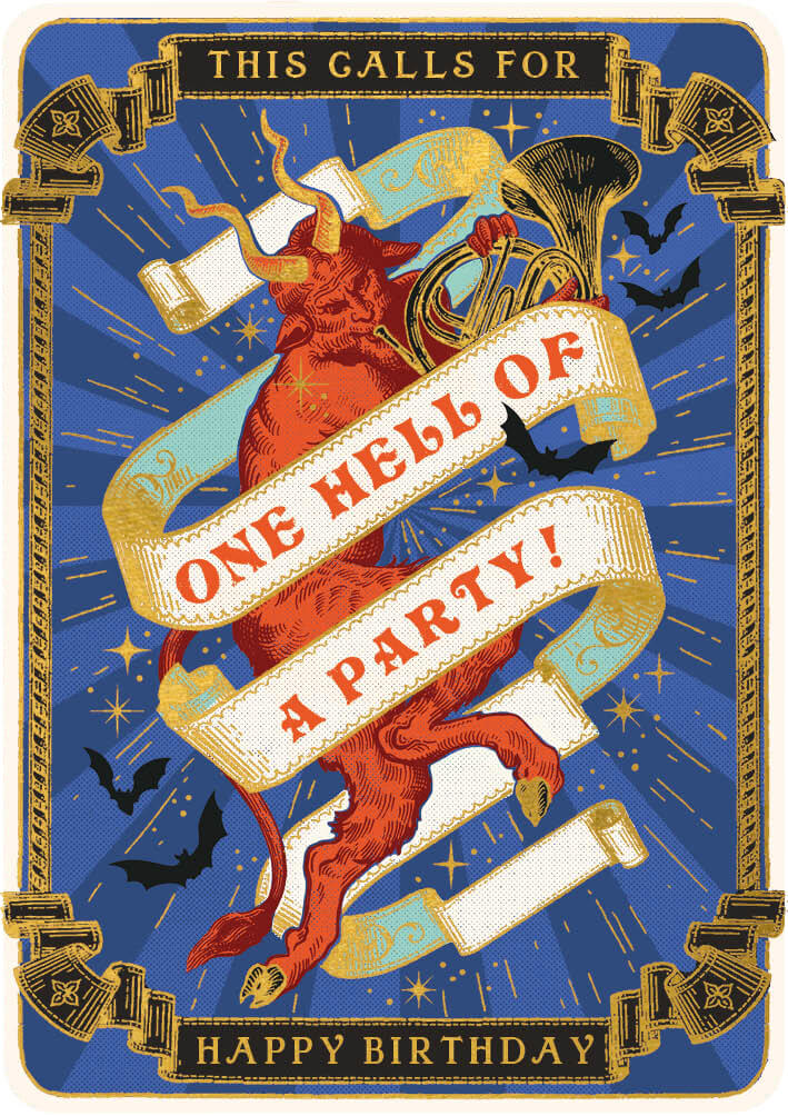 Huzzah Hell Birthday Card