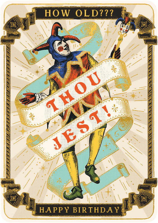 Huzzah Jester Birthday Card