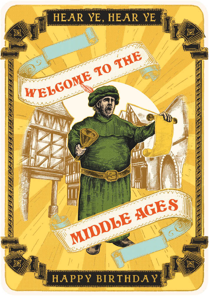 Huzzah Middle Ages Birthday Card