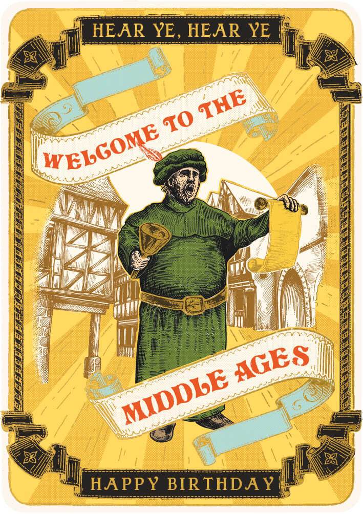 Huzzah Middle Ages Birthday Card - House of Cards