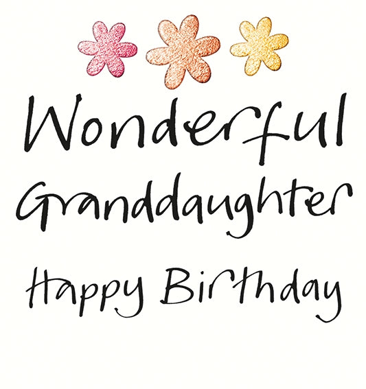 Wonderful Granddaughter Birthday Card