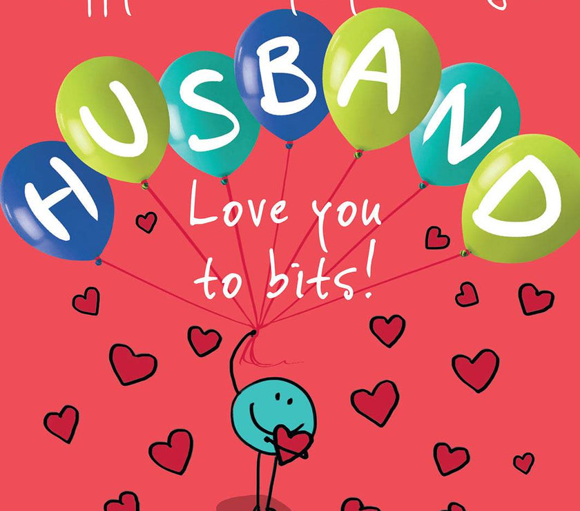 Ballooning Husband Birthday Card - House of Cards