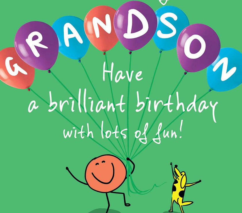 Ballooning Grandson Birthday Card - House of Cards