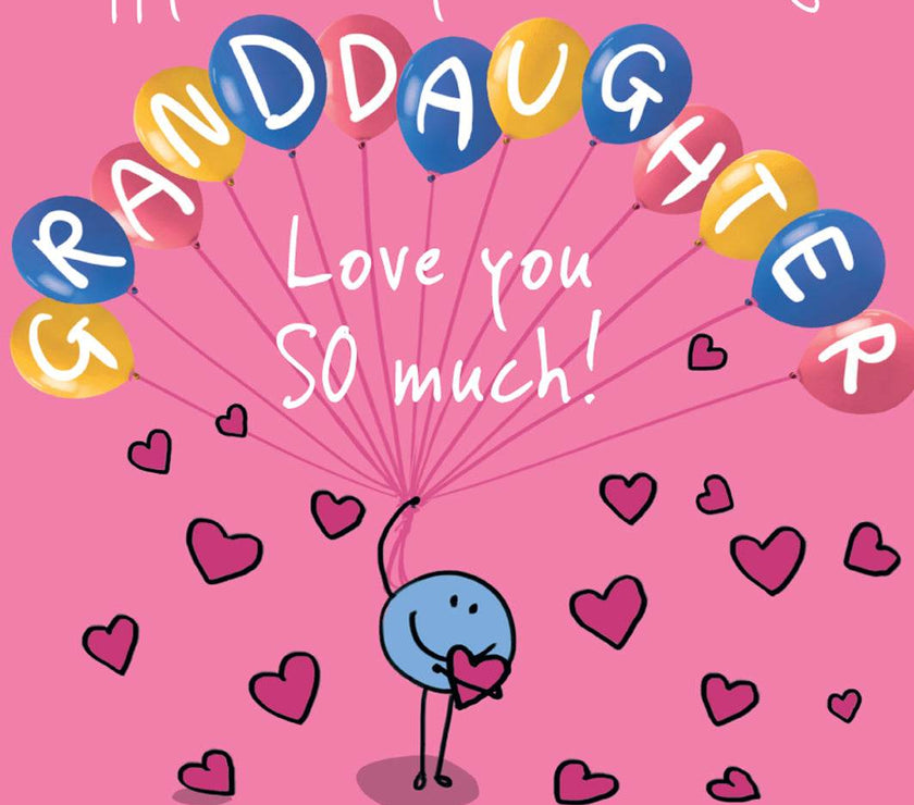 Ballooning Granddaughter Birthday Card - House of Cards