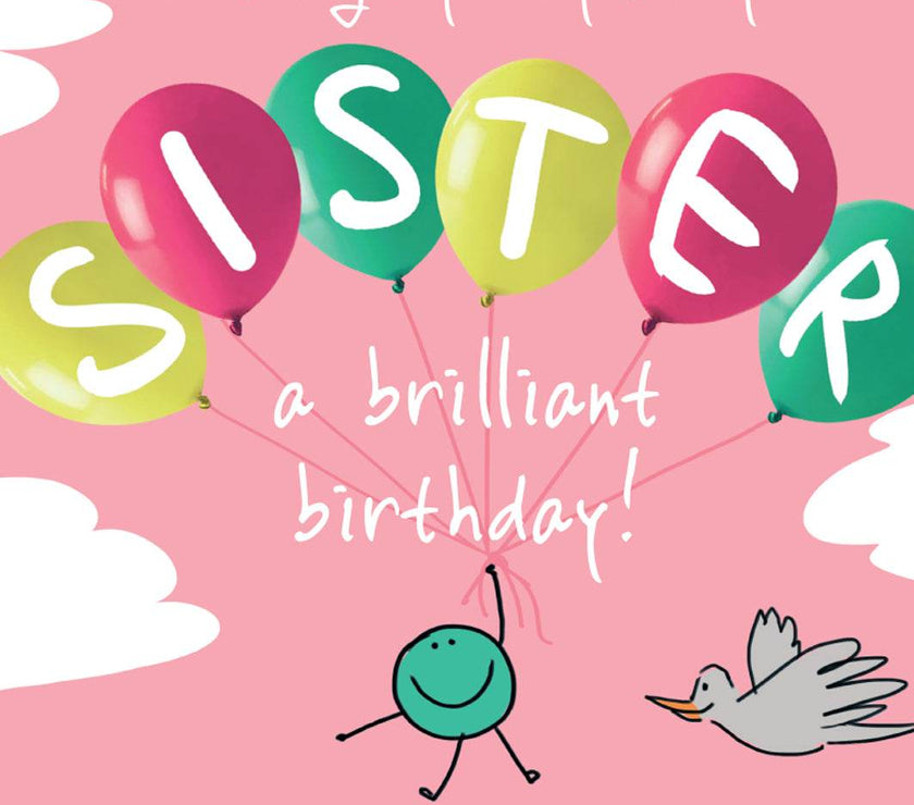 Ballooning Sister Birthday Card - House of Cards